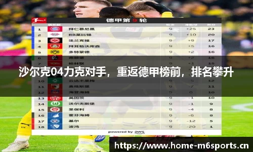沙尔克04力克对手，重返德甲榜前，排名攀升
